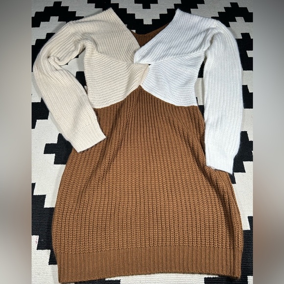 CRAVE FAME, color block, twist, sweater dress!! - Picture 5 of 9